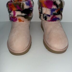 UGG Fluff Mini Quilted Motlee Multi Colored Boot's Women's
